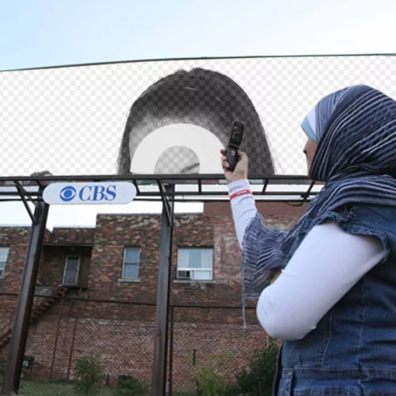 Sacándole women assembling a picture of a banner ad with a label of CBS, which began as television online radio online. Put your picture on the..