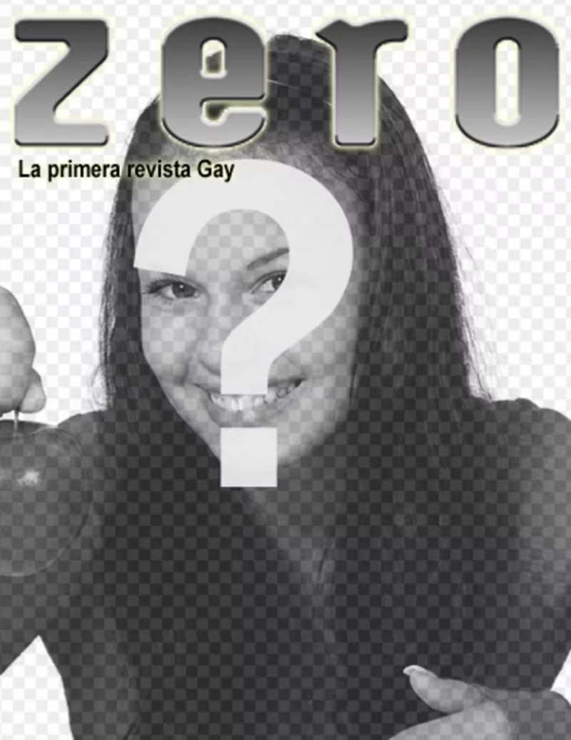 Home perzonalizada with your photo of the gay magazine Zero. Choose an image to create the front page to which you add a word as the holder entering..