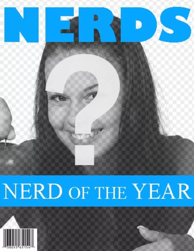 The nerd of the year. Put a picture on the cover of popular magazine Nerds. Edit this photomontage of a simple and free on this..