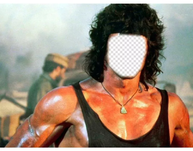 Photomontage that you can put the face you want in the body of Rambo ..