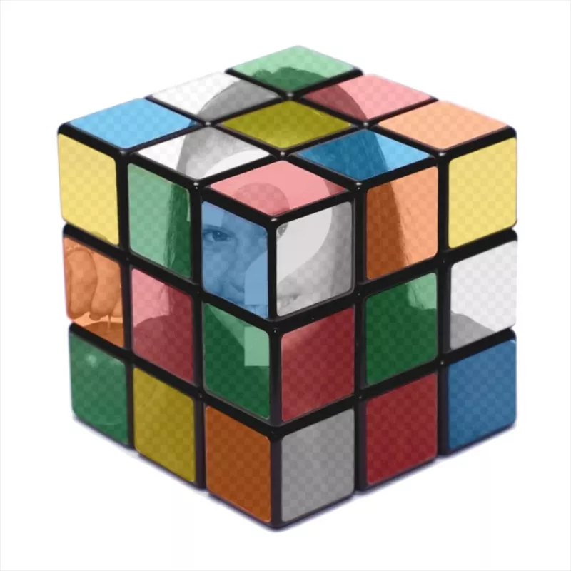 Photomontage to put a photo on a Rubik cube full color