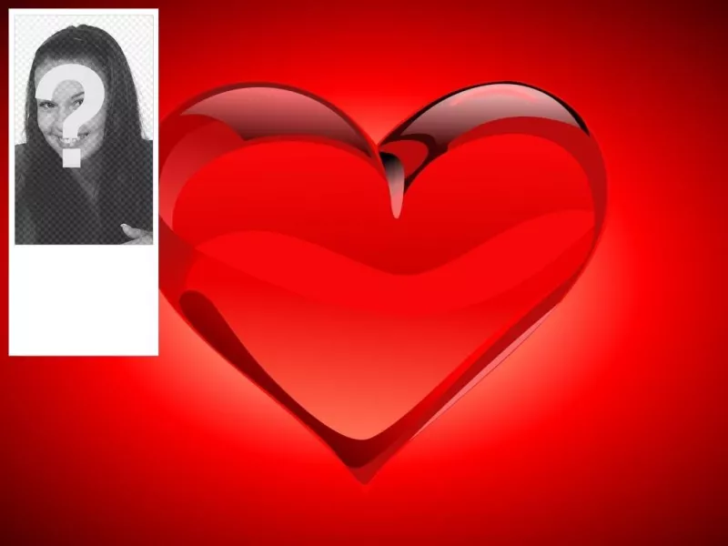 Twitter background with a big red heart in relief where you can put your photo..