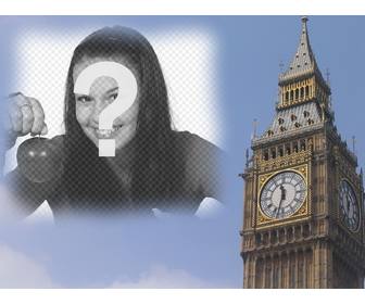 photomontage to make postcard with the big ben in london personalized with ur photo professional finish and easy editing via this page