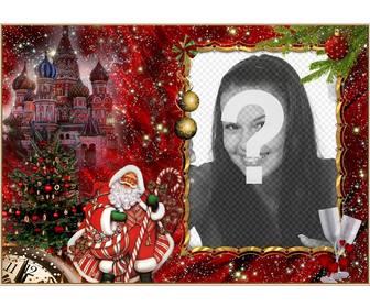elegant photomontage of christmas and santa claus to add ur picture