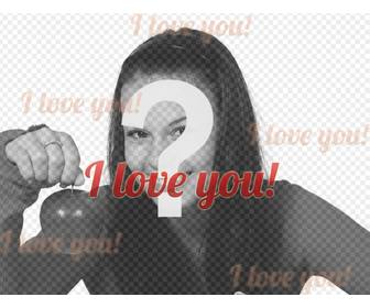 photomontage consisting of collage that one i love u in english invades the digitized photograph of ur choice with red letters on this page u have more effects to print email or decorate ur photos with ease