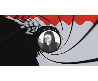 make collage of james bond-style gun with your own photo