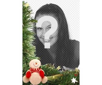 christmas card with snowman ornaments and to put ur photo