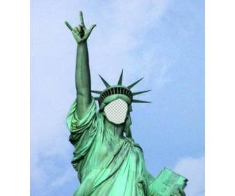 photomontage in which u will put ur face on this peculiar statue of liberty