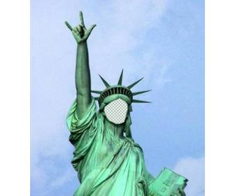 photomontage in which you will put your face on this peculiar statue of liberty