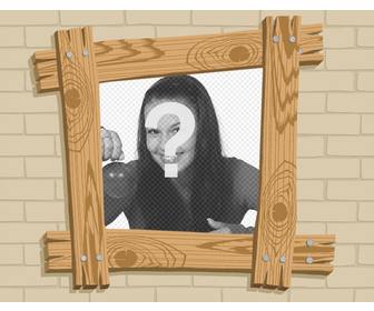 photo frame wooden cartoon effect where u can put ur photo
