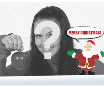 photo montage of santa claus saying wishing u merry christmas to do with ur photo