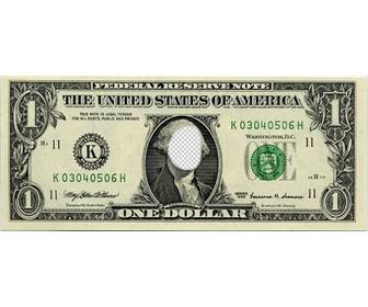original photomontage where u can put ur face on the one dollar bill