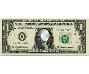 original photomontage where you can put your face on the one dollar bill