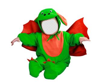 photomontage to edit green dragon costume with ur photo