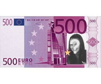 photomontage of 500 euro bill to do with ur picture