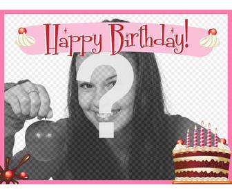 Create a birthday card to congratulate your friends with this postcard which you can personalize with a photo and text.
