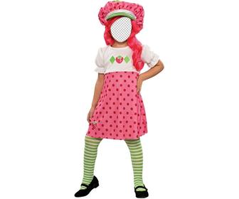 now u can be the doll * strawberry shortcake * with her dress and pink hair