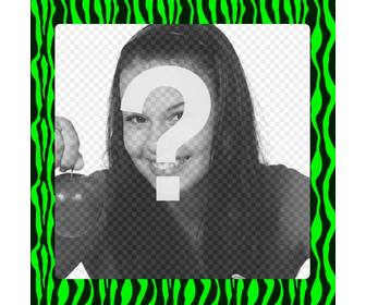 neon green zebra-print frame to decorate ur digital photos