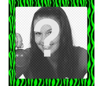 neon green zebra-print frame to decorate your digital photos