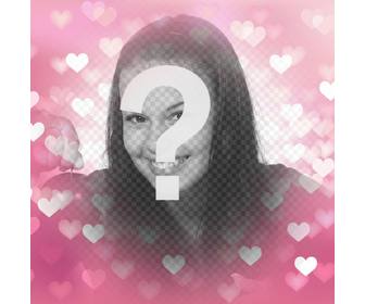 you can add this pink gradient background to your photos with bright hearts easily and for free