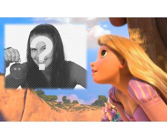 photomontage with princess rapunzel disney