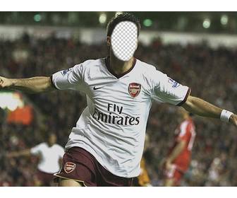 photomontage to put face to cesc fabregass with the arsenal shirt