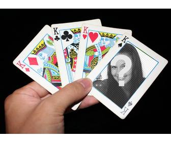 photomontage with poker cards where u can put ur photo in one of the cards and add free text