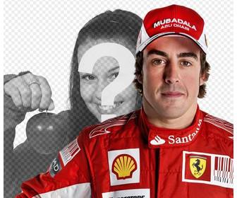 photomontage in which u will appear in photo with fernando alonso ferrari driver