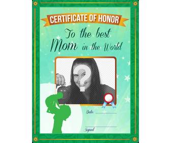 diploma certified as the best mother in the world