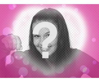 love card with shining heart on pink background to put your romantic photograph