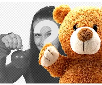 photomontage for children with teddy bear to add to ur photos