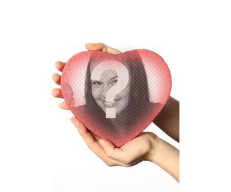 place photo inside red heart shaped box with this effect