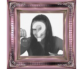 digital photo frame with pink metallic shiny ornaments to decorate ur pictures online