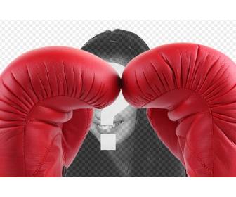 photomontage with pair of red boxing gloves to put ur photo in the background as if uquotre boxer