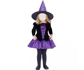 photomontage of girl dressed as witch to put ur face