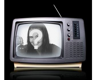 photomontage with retro television where you can place your image as if you appear on tv show