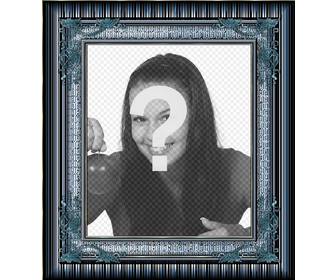 photo frame with gold and blue metallic details to put free digital photo