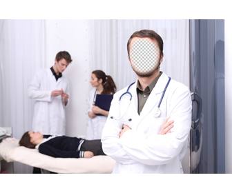 photomontage to become doctor in the hospital with your photo