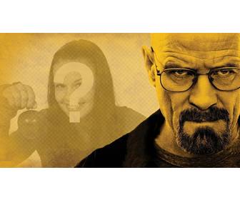 create photomontage with the protagonist of the breaking bad serial walter white