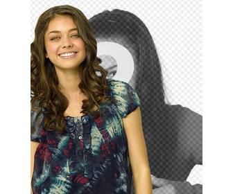 appears next to sarah hyland of modern family in photo with this photomontage