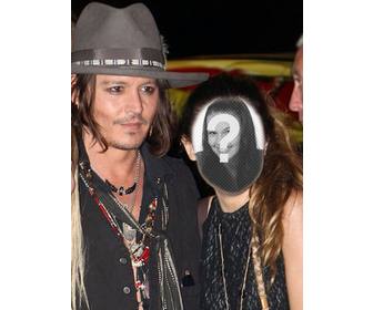 photomontage with johnny depp to get picture with him and write some text on it online