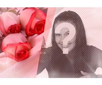 romantic photomontage to put photo of ur partner with some roses on silk pearls and flashes of light