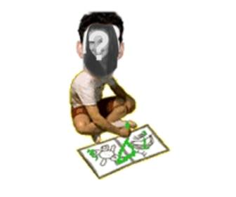 nice animated photo montage of child drawing to amuse your friends upload photo framed face and you have this animation