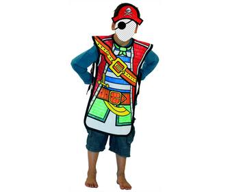 photomontage of child pirate costume to put face