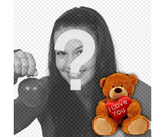 profile photo with teddy bear with heart to personalize your facebook or your twitter profile