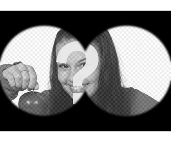 photomontage that simulates binocular view picture where you can upload any photo from your computer