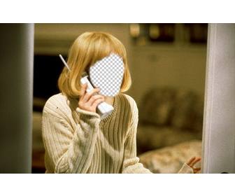 photomontage with scene of scream where u can be the blonde girl