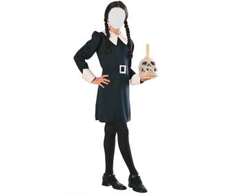 create terrifying photomontage with this photograph of wednesday addams