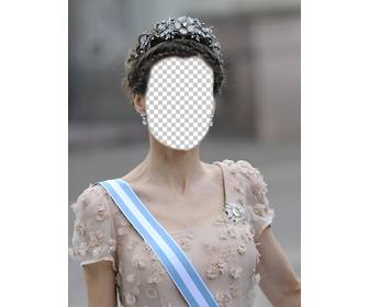 photomontage of the princess letizia with great crown to insert ur photo