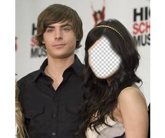 photo montage to put ur face on vanessa hudgens with zac efron